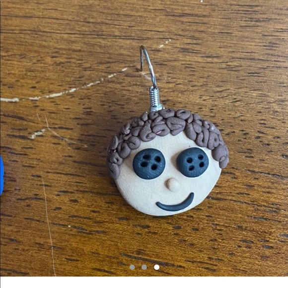 handmade Coraline inspired earrings - Picture 3 of 3